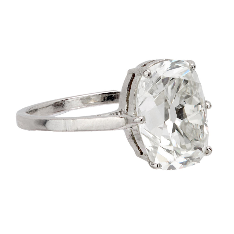 GIA 3.18 carat old mine cut diamond platinum engagement ring