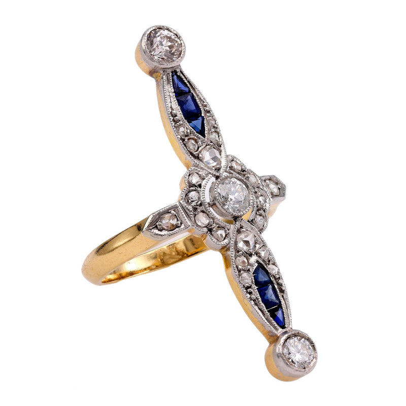 Belle Epoque Diamond and Sapphire Cocktail Ring