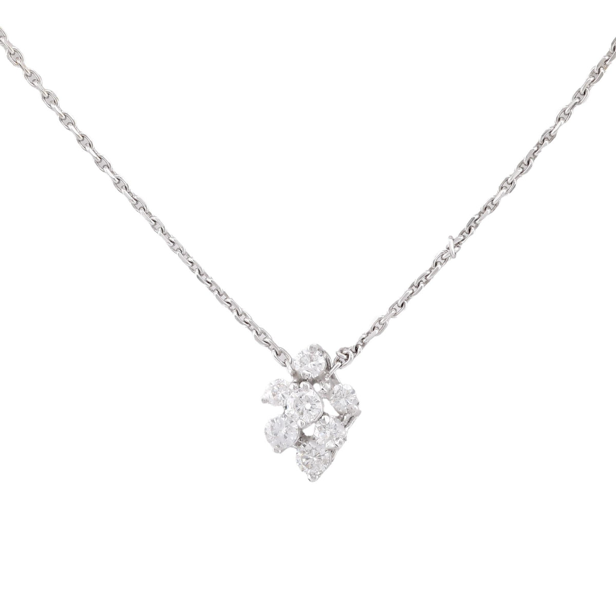 Modern Diamond Platinum 18K White Gold Necklace