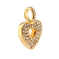 Maison Poiray French Vintage Diamond 18K Yellow Gold Heart Pendant