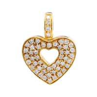 Maison Poiray French Vintage Diamond 18K Yellow Gold Heart Pendant