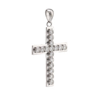 Mid Century Diamond Platinum Cross Pendant