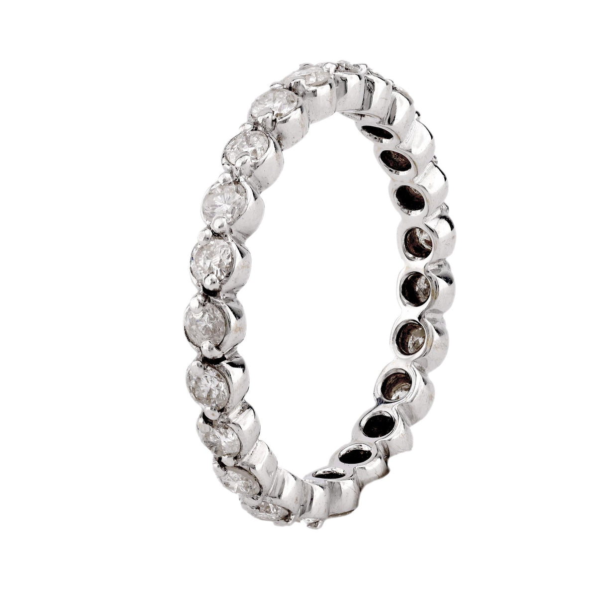 Mid Century Diamond Platinum Circular Eternity Band