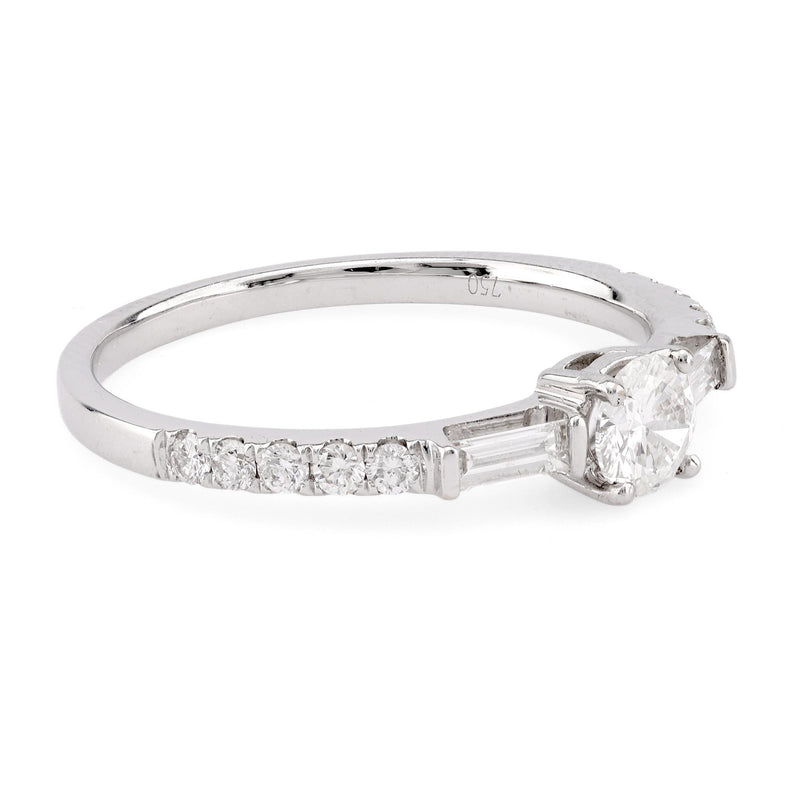 Modern Diamond 18K White Gold Engagement Ring