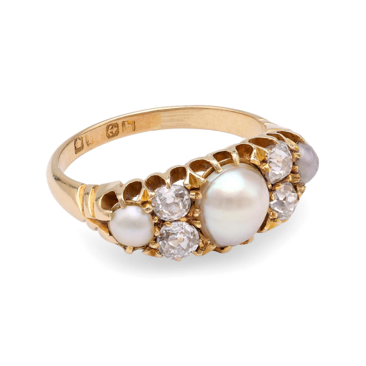 Edwardian Pearl Diamond Yellow Gold Ring