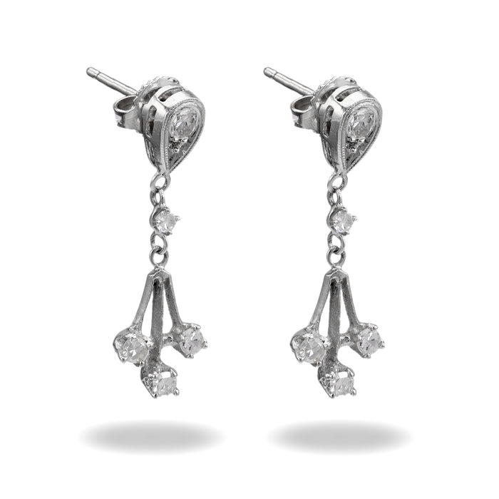Mid-Century Diamond Drop Earrings