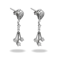 Diamond Drop Earrings in 14k White Gold