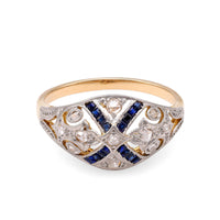 Edwardian Diamond & Sapphire Two-Tone Ring