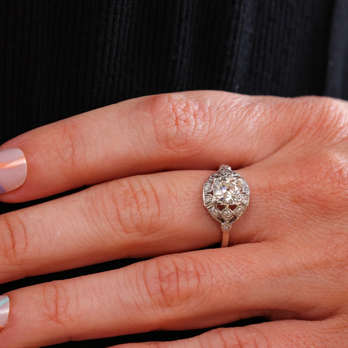 Art Deco Platinum Diamond Ring