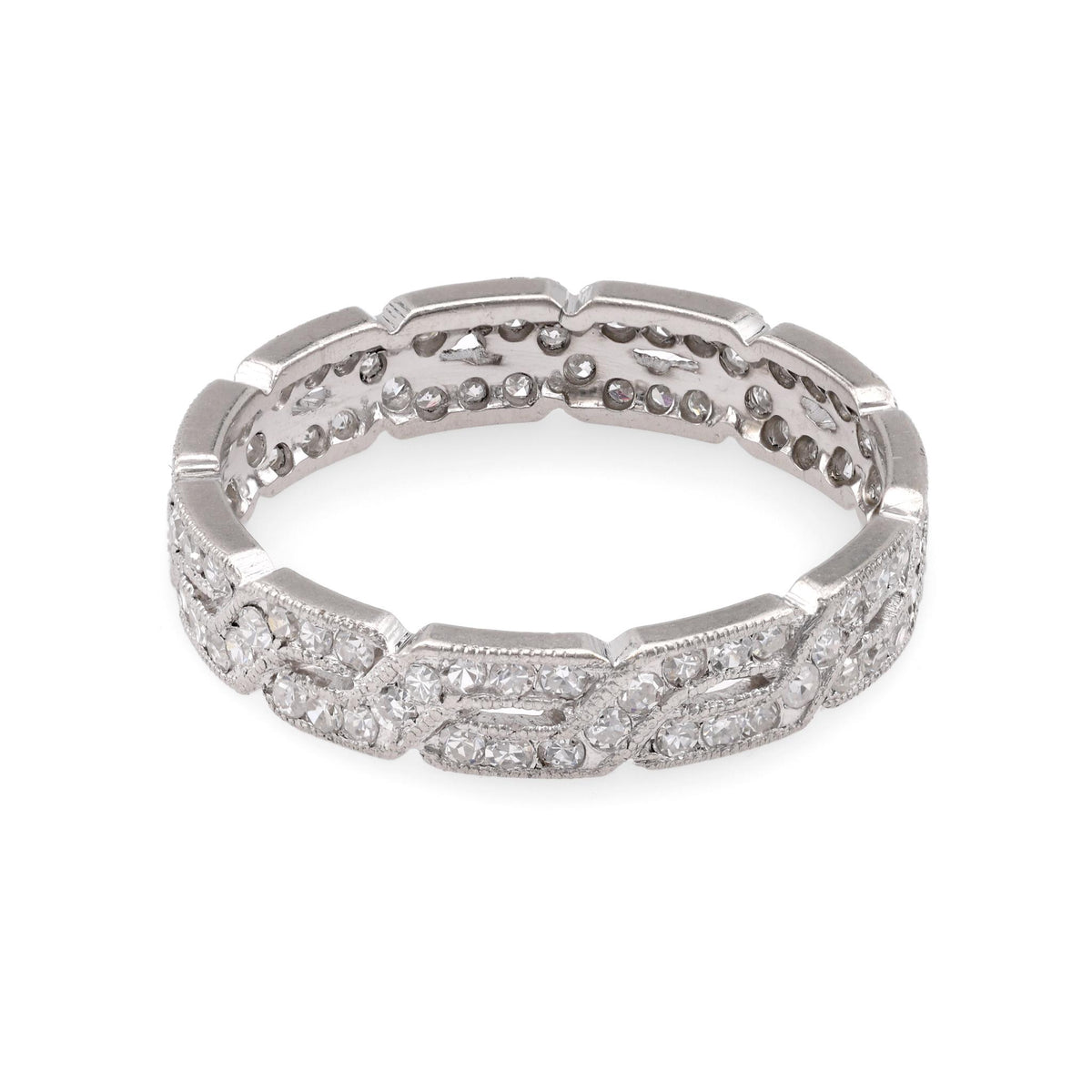 Vintage Diamond White Gold Eternity Ring