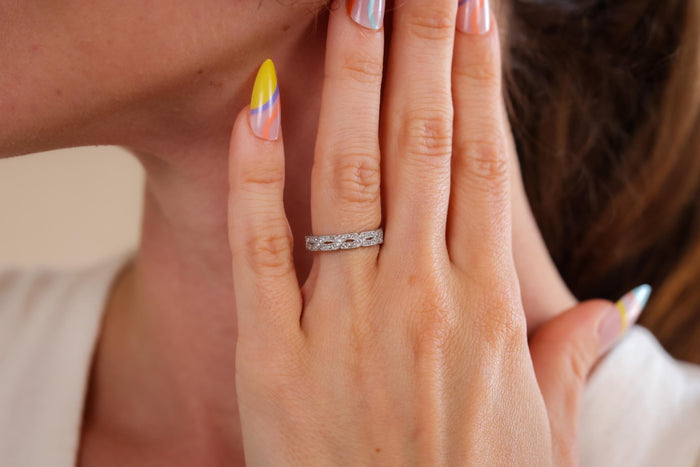 Vintage Diamond White Gold Eternity Ring