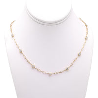 14k Yellow Gold Diamonds By The Yard Paperclip Necklace