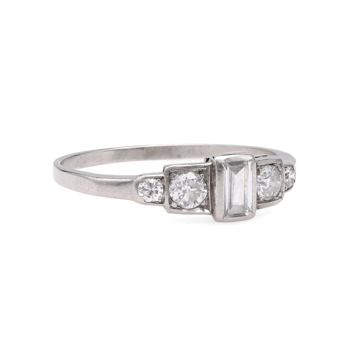 Art Deco Diamond Platinum Engagement Ring