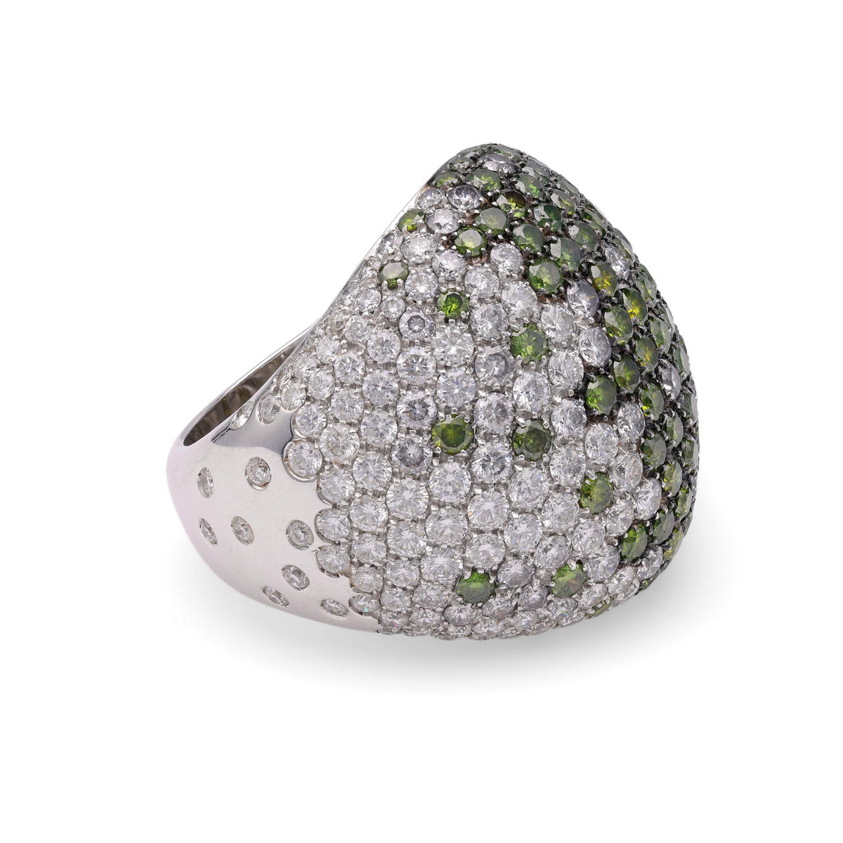 Italian Diamond White Gold Bombe Ring