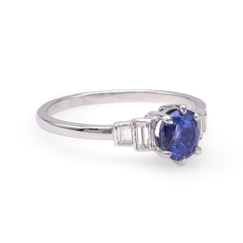 Sapphire Diamond White Gold Ring