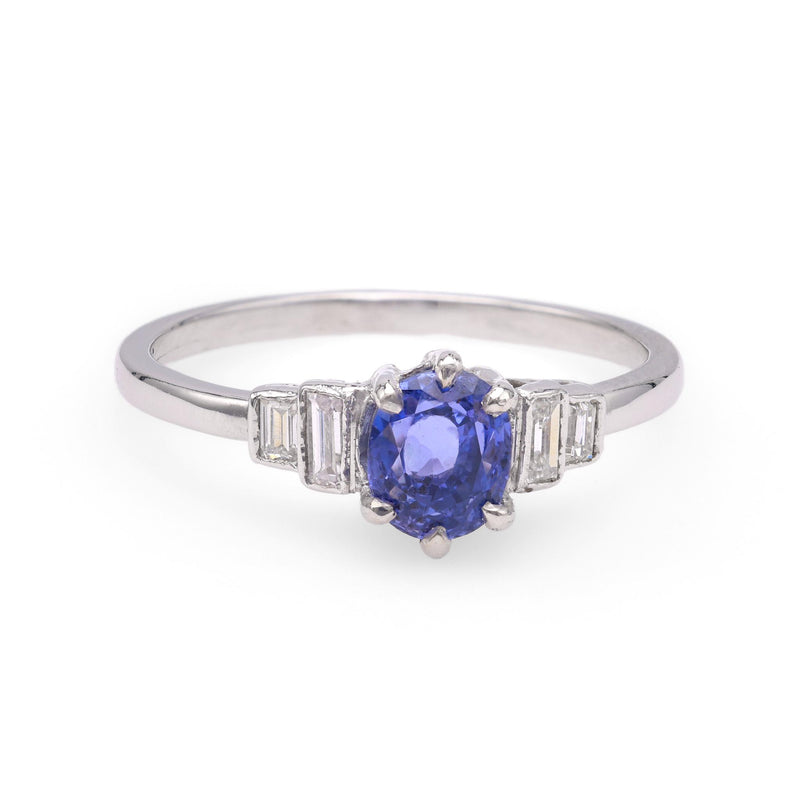 Sapphire Diamond White Gold Ring