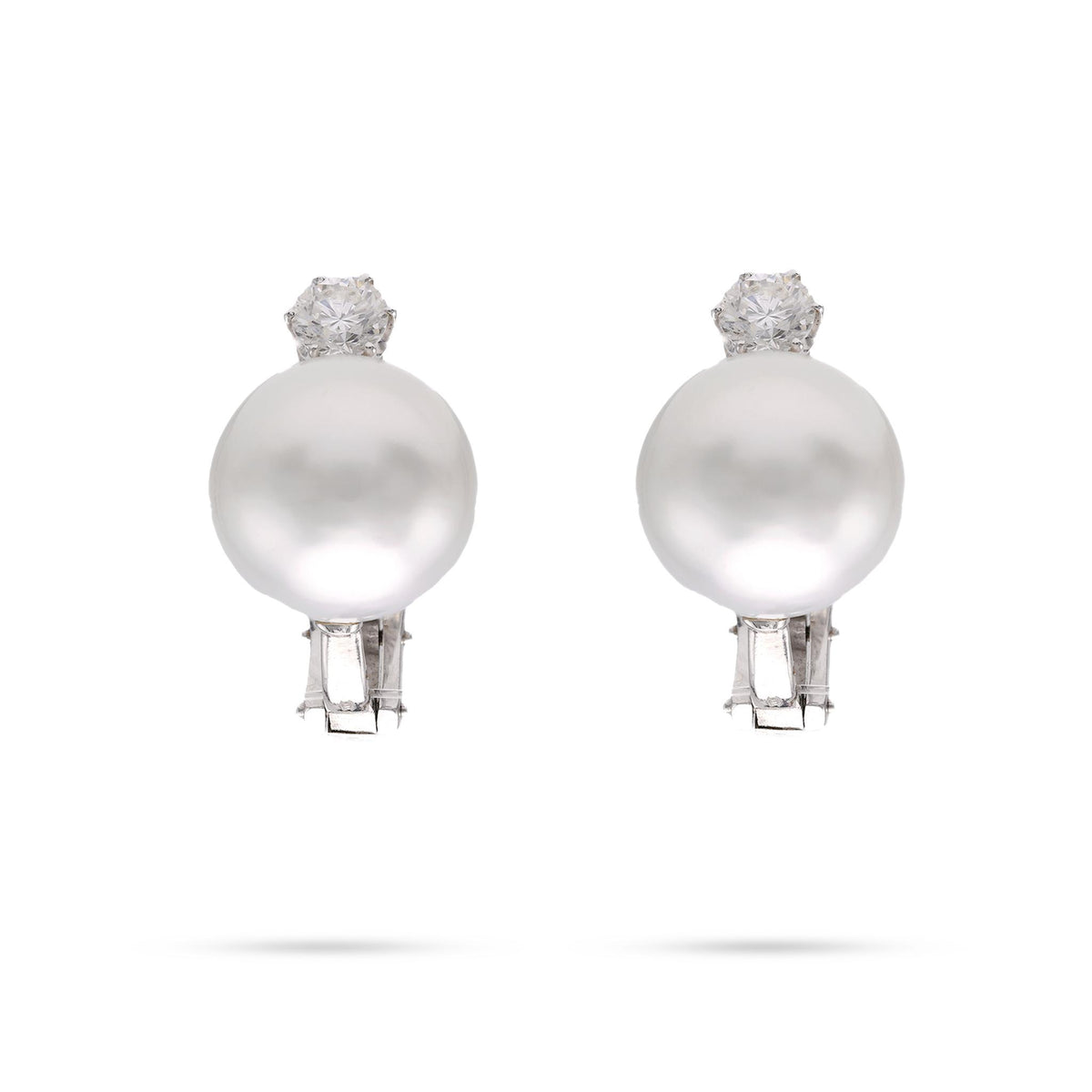 South Sea Pearl Diamond Gold Earrings