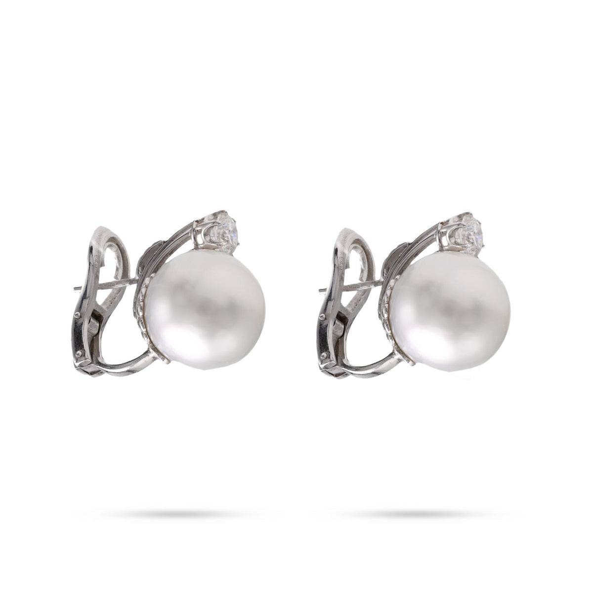 South Sea Pearl Diamond Gold Earrings