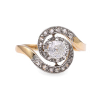 French Art Deco Diamond Yellow Gold Ring