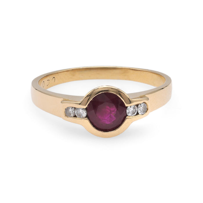 Ruby Diamond Yellow Gold Ring