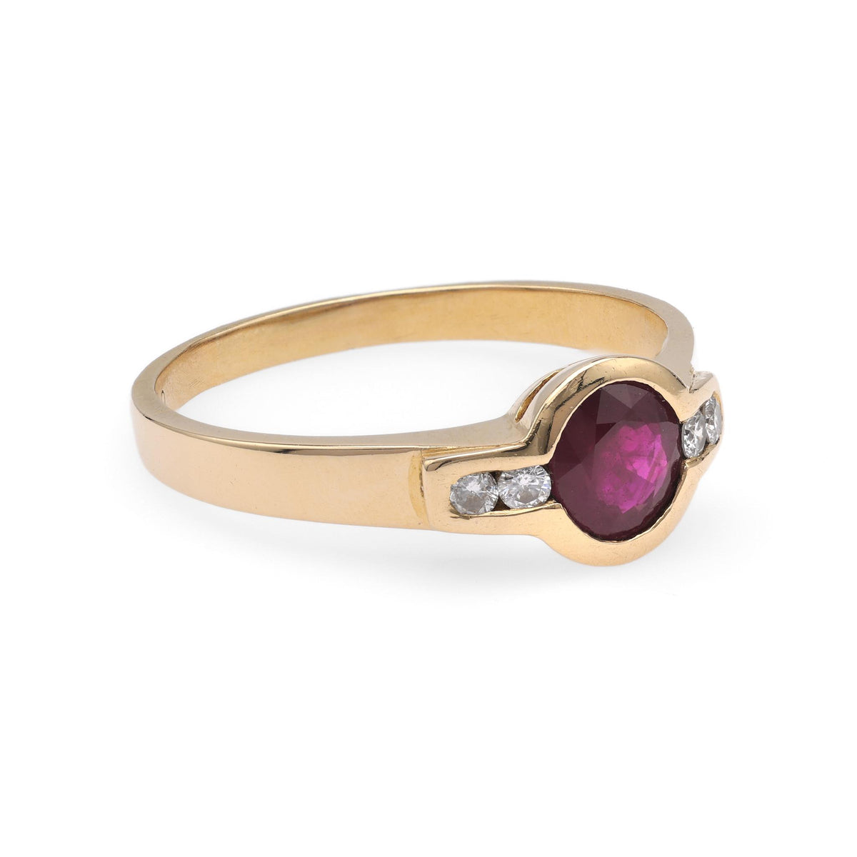 Ruby Diamond Yellow Gold Ring