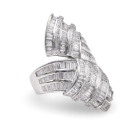 French 6 Carat Diamond White Gold Cocktail Ring