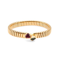 Bvlgari 18K Yellow Gold Double Heart Tubogas Bracelet