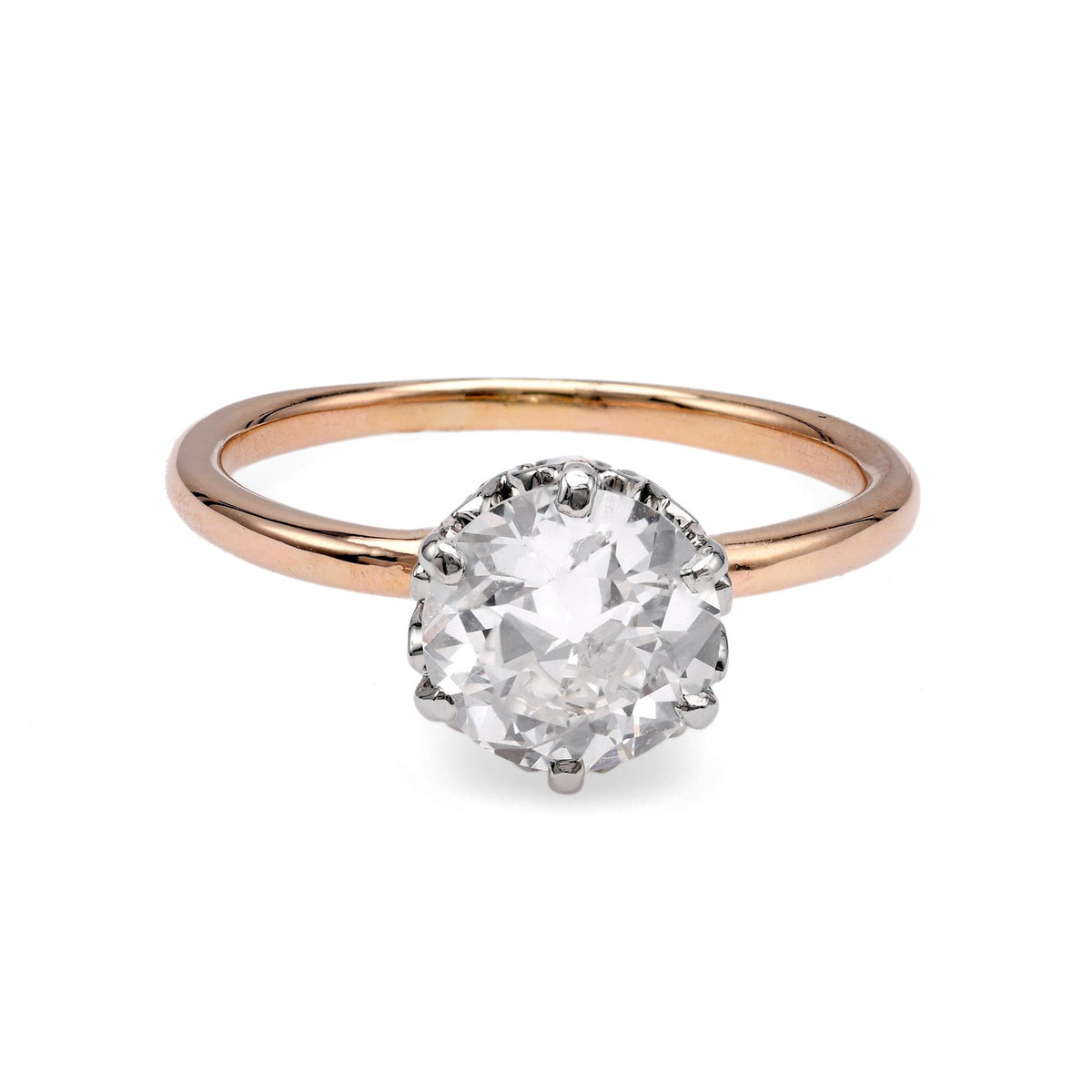 Edwardian GIA 1.31 Carat Diamond Gold Solitaire Engagement Ring