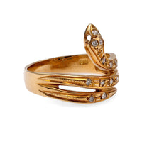 Vintage Diamond Yellow Gold Snake Ring