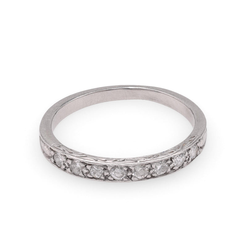 Art Deco Diamond Platinum Wedding Band