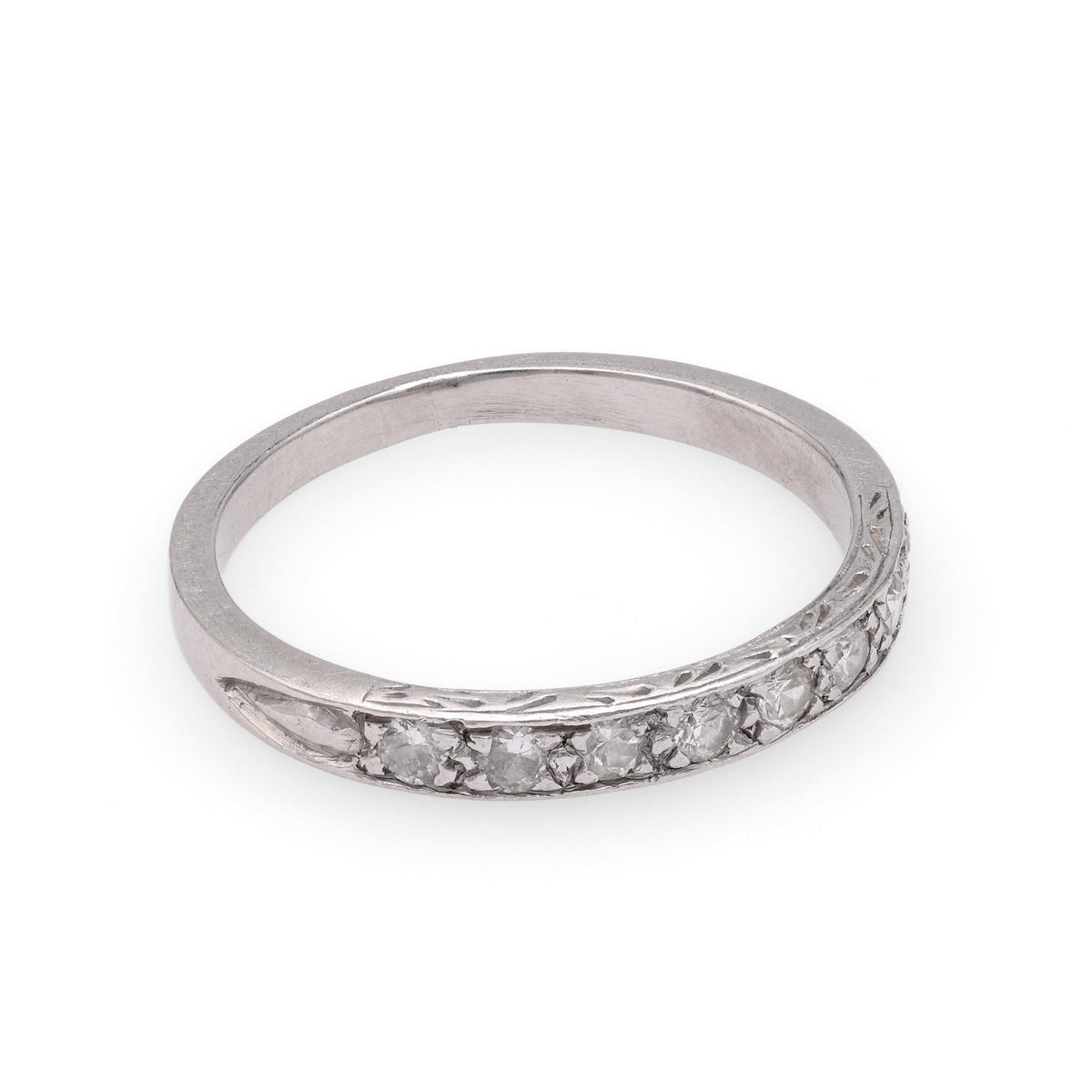 Art Deco Diamond Platinum Wedding Band