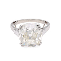 French Art Deco GIA 7.60 Carat Old Mine Cut Diamond Platinum Ring