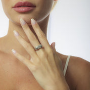 Art Deco diamond platinum wedding band