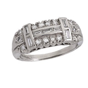 Art Deco diamond platinum wedding band