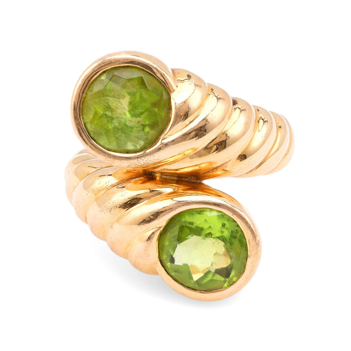 Vintage Verdura Peridot 18K Yellow Gold Ring