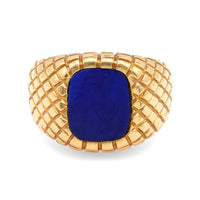 Vintage Tiffany & Co Lapis 18K Yellow Gold Signet Ring