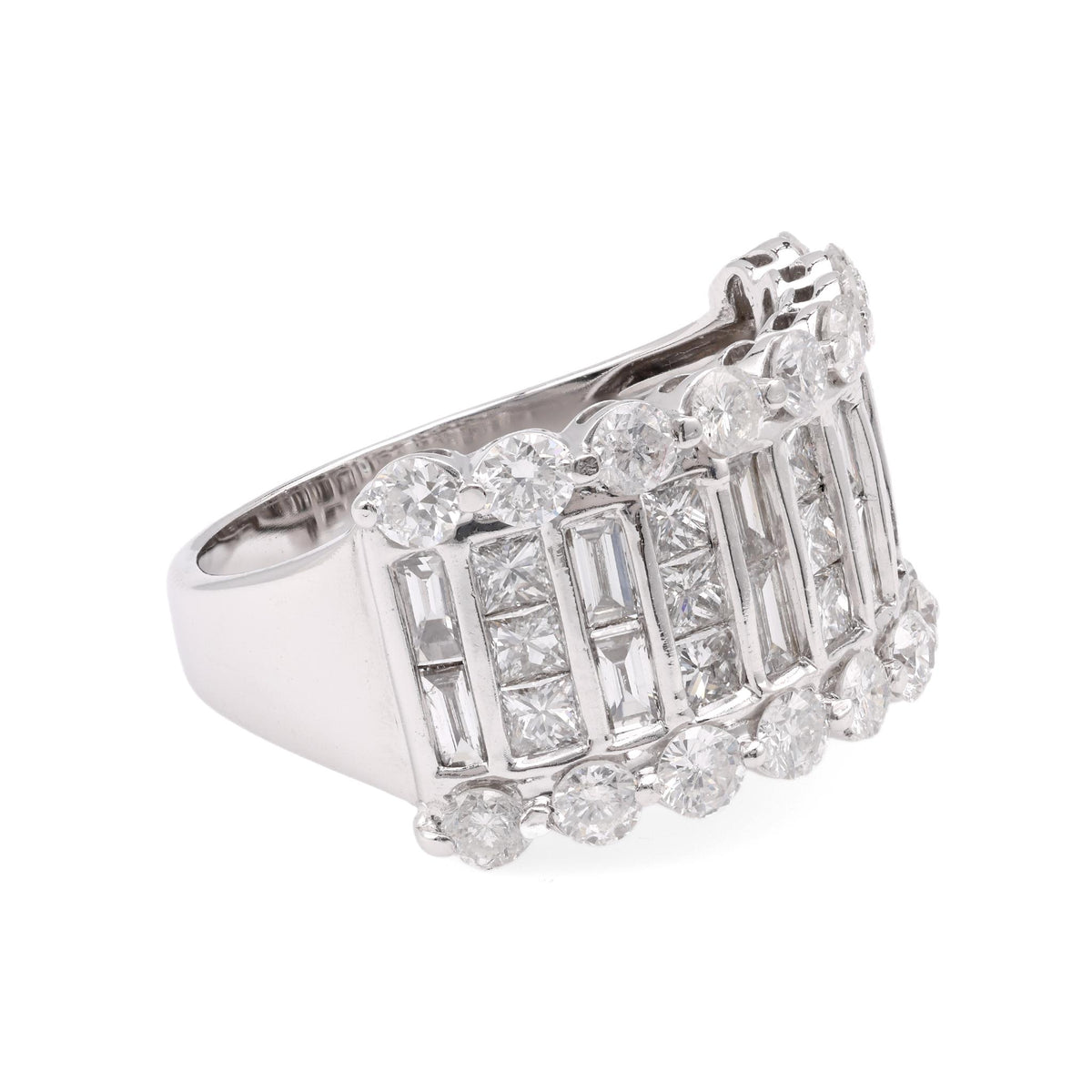 Modern Diamond 14K White Gold Wedding Ring