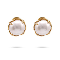 Vintage Tiffany & Co Pearl 18K Yellow Gold Clip On Earrings