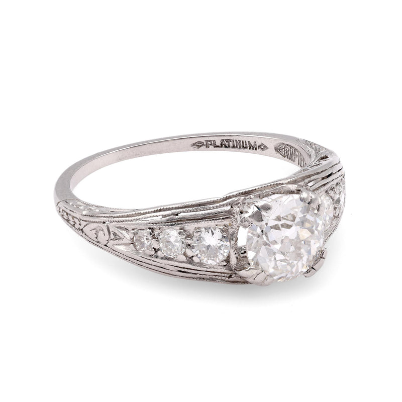 Art Deco Diamond Platinum Engagement Ring