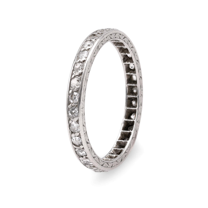 Art Deco Diamond Platinum Eternity Band