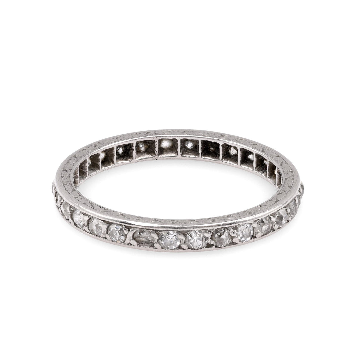 Art Deco Diamond Platinum Eternity Band