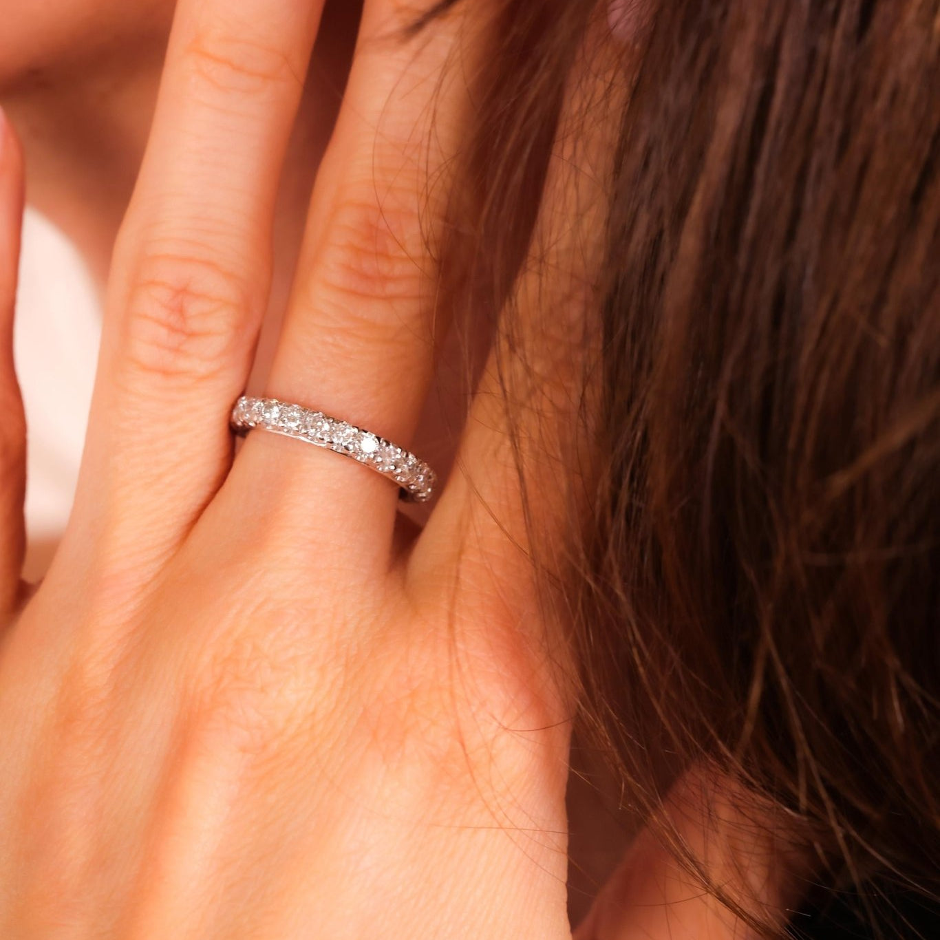 French Diamond White Gold Eternity Ring