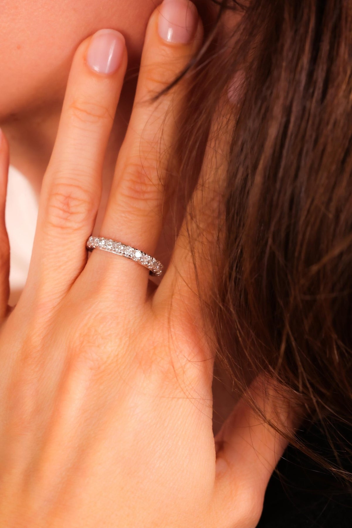 French Diamond White Gold Eternity Ring