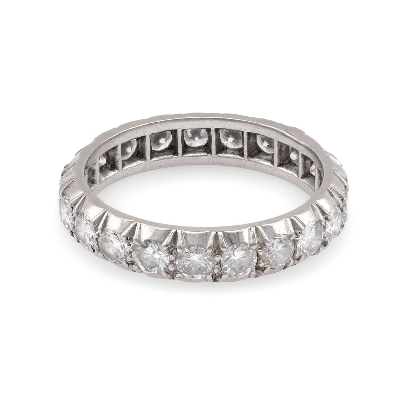 French Art Deco Inspired Diamond Platinum Eternity Ring