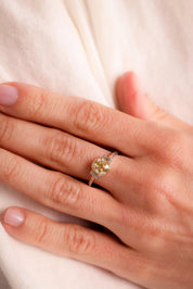 Edwardian Inspired 1.86 Carat Fancy Yellow Diamond Platinum Engagement Ring