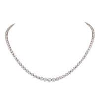 Modern 14.21 Carat Round Brilliant Cut Diamond Platinum Tennis Necklace