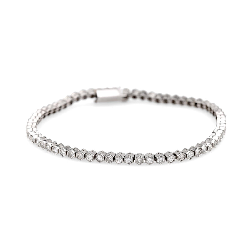 Art Deco Inspired Diamond Platinum Tennis Bracelet