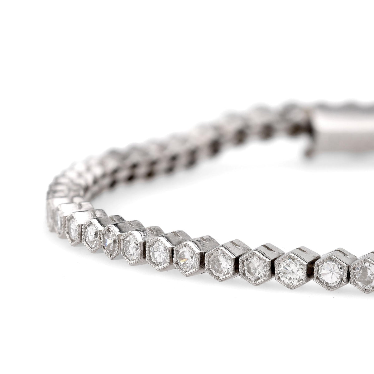 Art Deco Inspired Diamond Platinum Tennis Bracelet