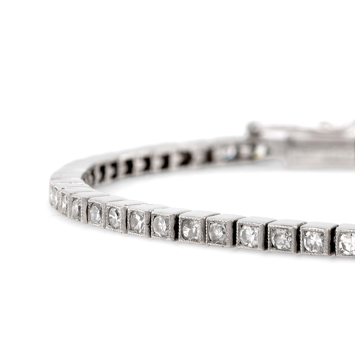 Art Deco Inspired Diamond Platinum Tennis Bracelet