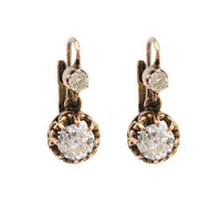 Antique Inspired 1.93 Carat Old Mine Diamond 18K Rose Gold Earrings